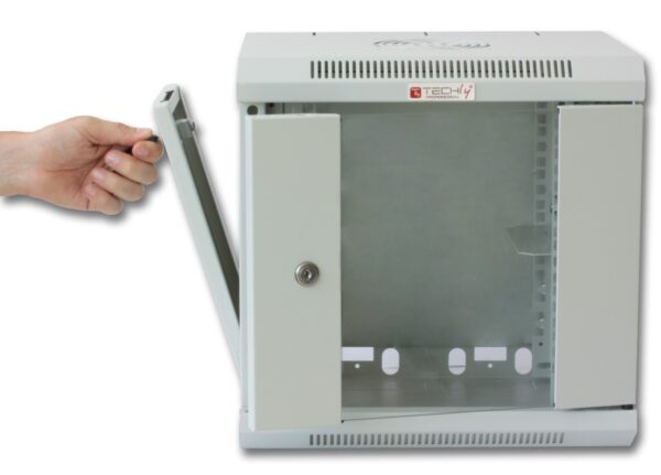 Techly Professional Armadio Rack 10'' a muro 9 unità con pannelli asportabili Grigio prof. 300 mm - immagine 6