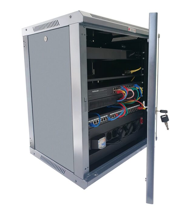 Techly Professional Armadio Rack 19'' a Muro 12 Unità P.600 mm Flat Pack Grigio - immagine 3
