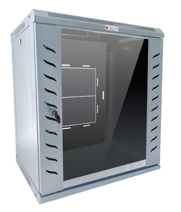 Techly Professional Armadio Rack 19'' a Muro 12 Unità P.600 mm Flat Pack Grigio - immagine 7