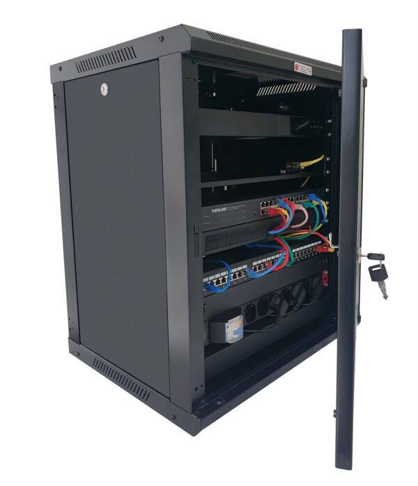Techly Professional Armadio Rack 19'' a Muro 15 Unità P.600 mm Flat Pack Nero - immagine 9