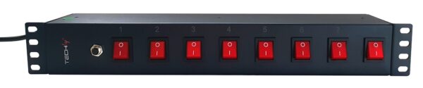 Techly Professional Multipresa a 8 Posti da Rack 19'' con 8 Interruttori Luminosi 1,5U - immagine 3
