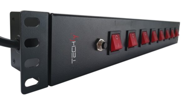 Techly Professional Multipresa a 8 Posti da Rack 19'' con 8 Interruttori Luminosi 1,5U - immagine 9