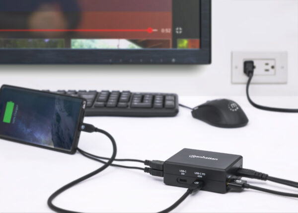 Manhattan Hub USB-C™ con funzione di ricarica Power Delivery 45W