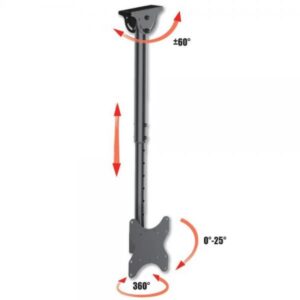 Techly Supporto Telescopico a Soffitto fino a 1,6m per TV LED LCD 23-42''