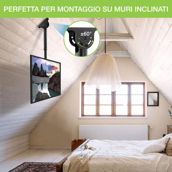 Techly Supporto Telescopico a Soffitto fino a 1,6m per TV LED LCD 23-42'' - immagine 6
