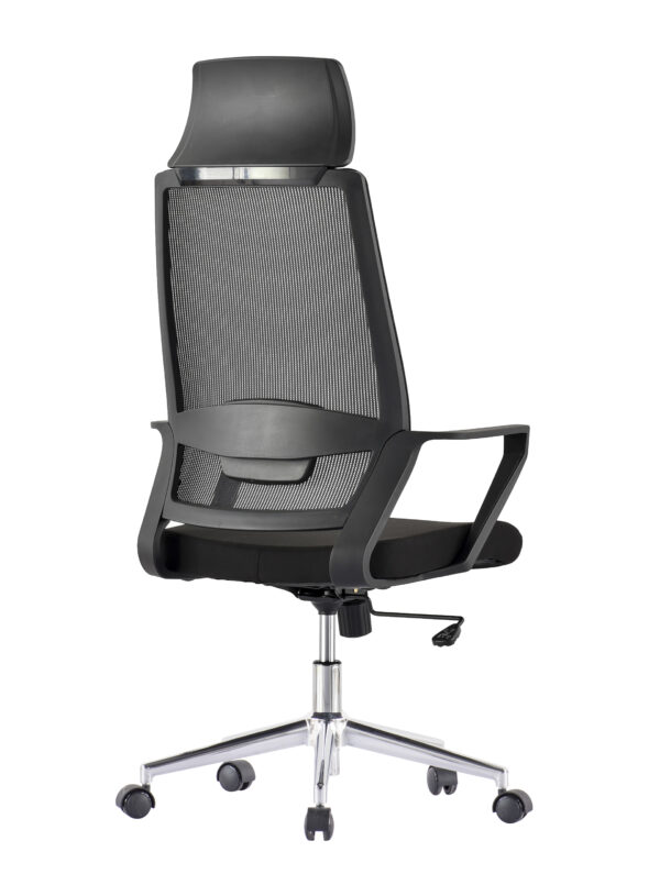 Techly Sedia per Ufficio con Schienale Alto e Base Cromata Nero - immagine 5
