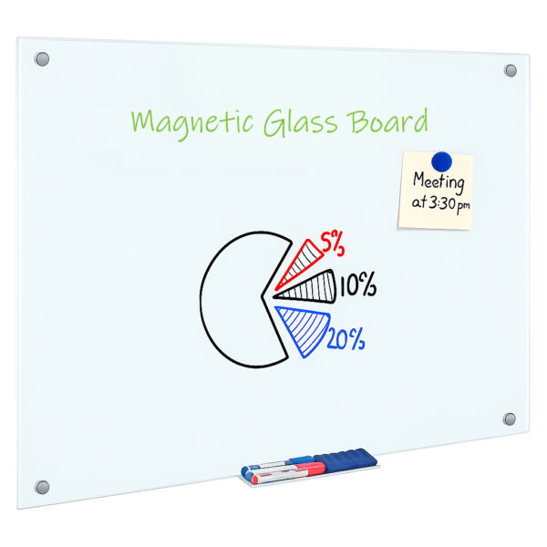 Techly Lavagna Magnetica in Vetro Bianco 60x90 cm - immagine 2