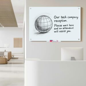 Techly Lavagna Magnetica in Vetro Bianco 88x120 cm
