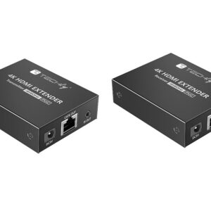 Techly Extender HDMI 4K@60Hz su Cavo Cat.6/6A/7 Fino a 50m PoC