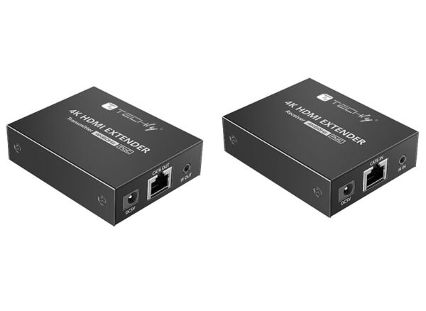 Techly Extender HDMI 4K@60Hz su Cavo Cat.6/6A/7 Fino a 50m PoC