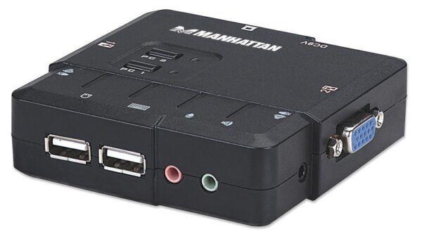 Manhattan KVM Switch 2 Porte USB/Audio Nero